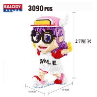 兼容樂高积木成人组装玩具多啦A梦卡通拼图 机器猫3D拼装模型 姜黄色