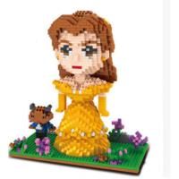 碰碰车白雪艾莎碧琪公主美人鱼冰雪奇缘女孩微型小颗粒积木 3523