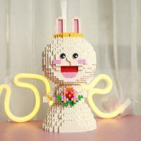 微型小颗粒成人拼装积木兼容樂高史努比怪兽大学蓝胖子皮卡丘 紫色