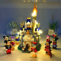 兼容樂高迷你街景积木灯光版迪士尼小城堡女孩系列拼装小颗粒玩具 [灯光版]迪士尼城堡