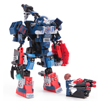 复仇者联盟钢铁侠反浩克机甲mk50装甲模型机器人拼装积木玩具男孩 蓝色罗德上校钢铁战甲