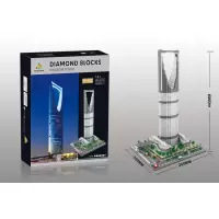 泰姬陵小颗粒拼装玩具模型高难度世界建筑兼容樂高微积木成人拼图 YZ070商业大厦