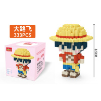 微型串连拼插小颗粒玩具积木拼图迷你兼容樂高海贼王路飞乔巴 XINZ8159大路飞