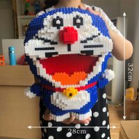 兼容樂高微型迷你小颗粒拼装积木女孩子系列哆啦A梦叮当猫蓝胖子3 超大叮当猫