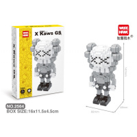 微小钻石颗粒拼装成人玩具Kaws潮牌公仔兼容樂高积木拼图 2564灰kaws