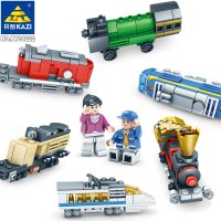 兼容樂高legao积木火车拼装玩具电动轨道城市系列和谐号高铁模型 天蓝色