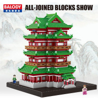 兼容樂高成年微颗粒积木高难度建筑巨大人型房子别墅男孩拼装玩具 绿色滕王阁