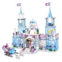 兼容樂高温莎城堡拼装城市系列公主梦系列爱莎积木玩具别墅女孩 冰宫城堡双模式