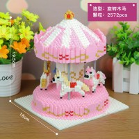 兼容樂高叮当猫蓝胖子哆啦马里奥A梦大型成人拼装微颗粒积木 巧克力色