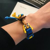 巴斯光年独角兽手链积木玩具小人人仔情侣手工手环编制兼容樂高le 胡迪