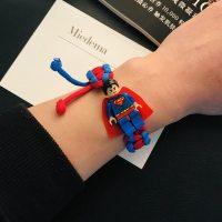 巴斯光年独角兽手链积木玩具小人人仔情侣手工手环编制兼容樂高le 超人