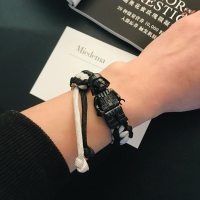 巴斯光年独角兽手链积木玩具小人人仔情侣手工手环编制兼容樂高le 黑魔王