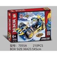 忍者战斗车闪电幻影音速魅影回力车拼接积木玩具S牌SY 7055AB sy7055A蓝色忍者回力车