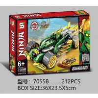 忍者战斗车闪电幻影音速魅影回力车拼接积木玩具S牌SY 7055AB sy7055B绿色忍者回力车