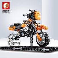 S牌兼容樂高雅马哈摩托车科技齿轮机械组男孩子成人积木拼装玩具 越野展示车209颗粒