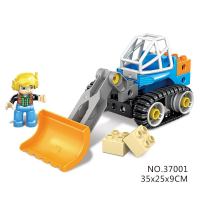 大颗粒散装特殊科技件直弯管道齿轮兼容樂高百变工程STEAM科教 37001推土机