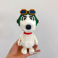 兼容樂高莓熊卡娜赫拉可爱微型小颗粒成人女孩拼装积木玩具 史努比