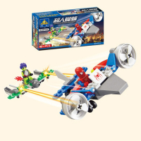 兼容樂高拼装积木超凡蜘蛛侠系列复仇者联盟男孩子6玩具8岁12 空中激战[112片]