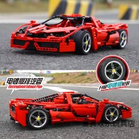 兼容樂高跑车系列机械组大型汽车模型男孩成年拼装玩具高难度积木 珐拉利恩佐跑车-升级4个电镀轮轴