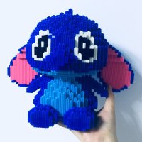 兼容樂高积木微型小颗粒拼插玩具钻石狗狗哈士奇儿童创意 粉红色