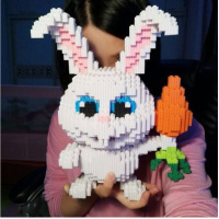 兼容樂高积木微型小颗粒拼插玩具钻石狗狗哈士奇儿童创意 超大萝卜兔