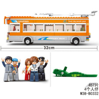 兼容乐高城市公交车双层巴士大客车房车男孩拼装积木玩具 B0332电动巴士送1盒积木+拆