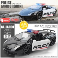 1/36仿真兰博基尼盖拉多警车合金车模 男孩金属汽车模型收藏摆件 兰博基尼-盖拉多警车[盒装]