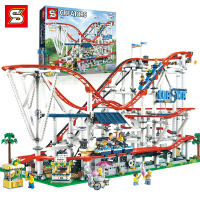 S牌街景第二次也很美同款电动摩天轮旋转木马儿童游乐园拼装积木 [升级版]过山车