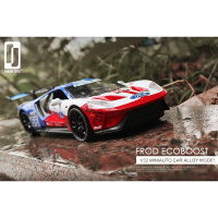 仿真1/32赛道版GT跑车合金车模 金属回力赛车男孩玩具车汽车模型 赛道版GT白[盒装]