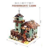 渔夫小屋积木模型建筑街景拼插装兼容legao老渔店成人高难度玩具 [升级款]砖块银行
