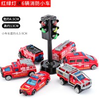 红绿灯玩具交通信号灯模型仿真道路测速灯幼儿园儿童早教声光玩具 红绿灯[送6辆消防小车]