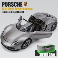 威利原厂1:24保时捷918超跑汽车合金车模收藏摆设仿真汽车模型 保时捷918敞篷银灰[盒装]