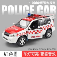 仿真1/32牧马人警车合金车模 男孩玩具车特警车警察车汽车模型 SUV警车红