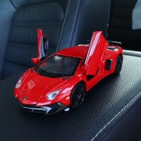 合金仿真跑车车载汽车模型摆件车内饰品摆件小汽车内中控装饰底 兰博750红[带可拆卸底座][尺寸:15.2×6.4×3.8