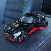 合金仿真跑车车载汽车模型摆件车内饰品摆件小汽车内中控装饰底 大奔GTAMG黑红[带可拆卸底座][尺寸:15×6.6×3.