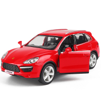 1:36兰博基尼小汽车模型仿真玛莎拉蒂合金跑车模型玩具车男孩赛车 保时捷卡宴红★送车牌贴