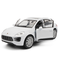 1:36兰博基尼小汽车模型仿真玛莎拉蒂合金跑车模型玩具车男孩赛车 保时捷卡宴白★送车牌贴