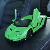车内饰品摆件小汽车模型仿真合金中控装饰车模型摆件儿童玩具车 兰博770绿[带可拆卸底座][尺寸:15.5×6.6×3.8