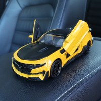 车内饰品摆件小汽车模型仿真合金中控装饰车模型摆件儿童玩具车 大黄蜂黑黄[带可拆卸底座][尺寸:15.8×6.3×4.5c