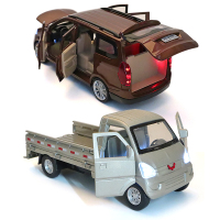 柳州汽车面包车玩具运输载大货车运输卡车合金车模轻卡货车模型 柳州金+面包车棕