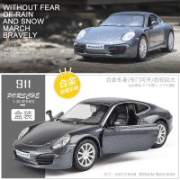 奔驰宝马保时捷大众跑车合金车模回力玩具车合金汽车仿真模型儿童 保时捷911★灰[盒装]