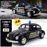 福特皮卡车模猛禽警车110玩具合金车模福特野马汽车救护车模型 甲壳虫警车[盒装]