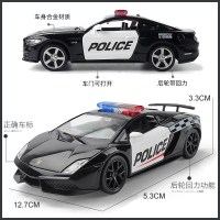 福特皮卡车模猛禽警车110玩具合金车模福特野马汽车救护车模型 公安系列2辆[兰博+野马]