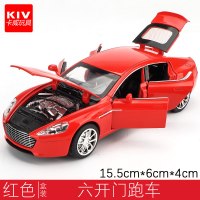 合金车模型玩具车六开跑车模型声光回力汽车模型儿童玩具车 红色[盒装]