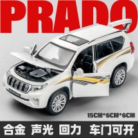 1:32原厂丰田霸道普拉多SUV合金汽车模型仿真回力金属玩具车 白色[盒装]