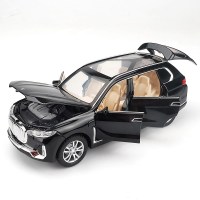 X7越野车模型合金车模声光回力车SUV汽车模型儿童玩具车1/32 黑色[盒装]