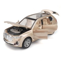 X7越野车模型合金车模声光回力车SUV汽车模型儿童玩具车1/32 金色[盒装]