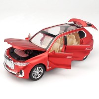 X7越野车模型合金车模声光回力车SUV汽车模型儿童玩具车1/32 红色[盒装]