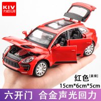 1:32汽车模型六开合金车模型仿真儿童玩具车声光回力越野车模型 红色【盒装】