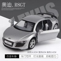 路虎揽胜车模丰田汽车模型仿真儿童玩具车雷克萨斯合金车奔驰车模 奥迪R8GT银色